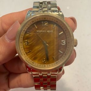 Gold Michael Kors Watch Wooden Face